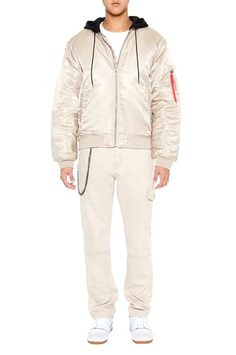 Forever 21 Men's Hooded Cargo Bomber Jacket2