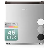 HEINRICHS Getränkekühlschrank 45L klein kompakt leise: 39db mit Kühlfach Mini-Bar; Tisch-Kühlschrank; Mini Kühlschrank mit separatem Kühlfach; perfekt geeignet für Büro Camping Garten Outdoor (Silber)