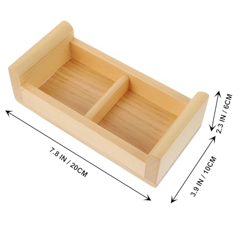 Plato rectangular divisor para sashimi de madera miniatura 2