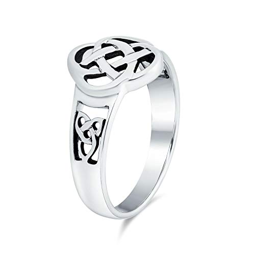 Image of Bling Jewelry Personalized Best Friends BFF Love Knot Irish Celtic Infinity Band Ring For Teen Women Oxidized .925 Sterling Silver Customizable