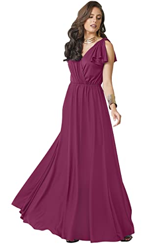 Image of KOH KOH Womens Long Sleeveless Bridesmaid Wedding Guest Prom Maxi Dress