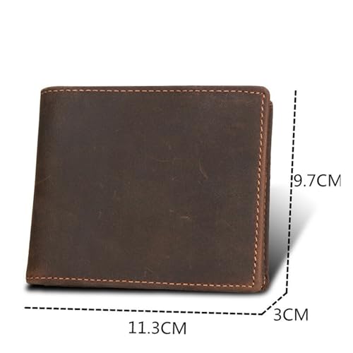 men's wallet Men's Vintage Cow Leather Wallet Handmade Billfold Coin Purse Short Wallet2