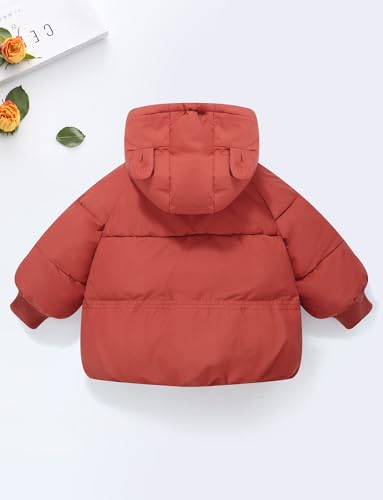 Happy Cherry Toddler Down Jacket Boys Girls Long Sleeve Hooded Windproof Snow Winter Coat Warm Outerwear2