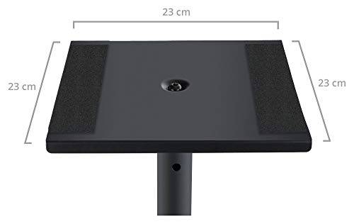 Pronomic SLS-10 Stativ für Studio Monitor Ständer (Höhenverstellbar 80 cm bis 130 cm, Dreiecksbasis, Gummifüße, Dornenfüße/Spikes, Stahl, Trägerplatte mit Gummistreifen) Schwarz pulverbeschichtet