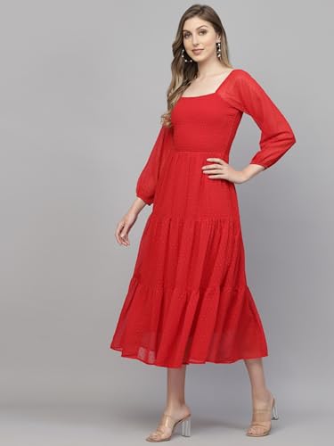 Image of SOWE Georgette Dobby Printed Dress, Fancy WEAR, Casual WEAR, Family Function WEAR, Best WEAR,