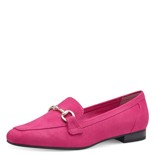 MARCO TOZZI Damen Loafer ohne Absatz Vegan mit Schnalle, Rosa (Pink), 39 EU