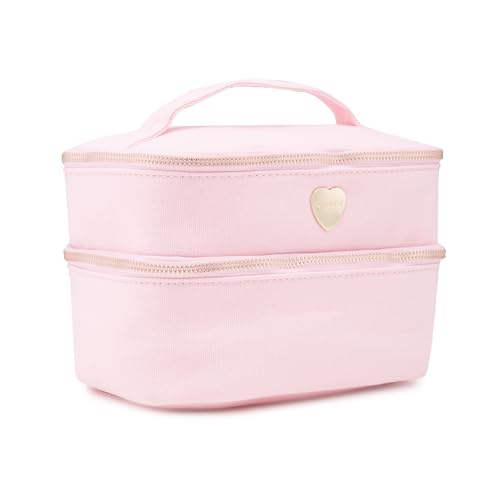 Image of Caprese Keats Large Vanity Case | Stylish & Spacious Travel Vanity Bag for Women with Secure Zip Closure | Ideal for Casual Outings or Special Events (Pink)