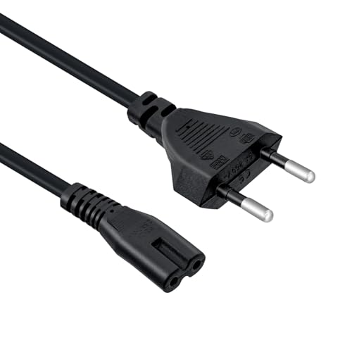 Mcbazel 3m Netzkabel Stromkabel, Eurostecker auf C7 Buchse, Euro-Stecker C7 2-poliges Netzkabel für PS5, PS4, PS3, Xbox Series X/S, TV, Fernseher, Blu-Ray, Radio, Soundbar, Drucker - Schwarz
