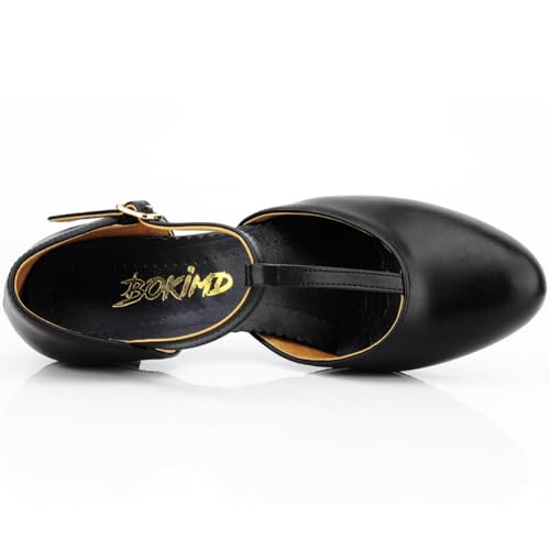 Womens T-Strap Latin Salsa Ballroom Dance Heels Black Character Shoes Prom Wedding Dress Pumps3