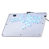 Haute42アーケードゲーム用レバーレスコントローラR16: SIXSIR レトロリムシリーズ 薄型＆小指ボタン(20.6mm) 16キー クリスタル薄型スイッチ PC/Switch/PlayStation用カスタムRGBコントローラー「R16・ホワイト」