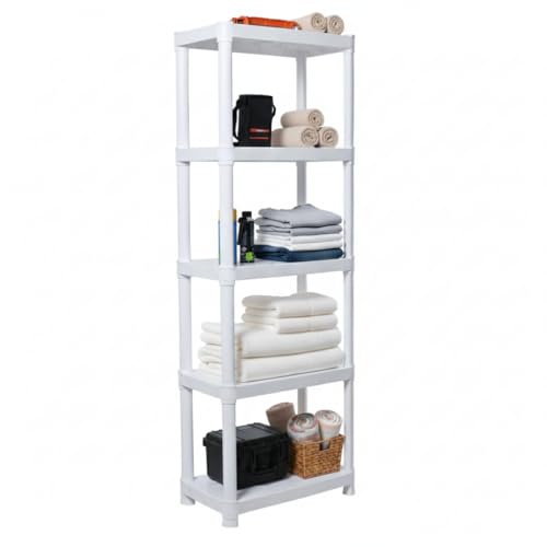 La Mejor Recopilación de Estantes de Plastico Walmart - los más vendidos. 47 Italhome Rack De Plástico Chico De 5 Niveles Color Blanco, Estante Organizador Resistente Multiusos Soporta 125 Kg