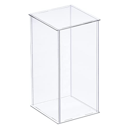 MECCANIXITY Acrylic Display Case Plastic Box Clear Assemble Dustproof Showcase 4.3x4.3x8 Inch for Collectibles Items