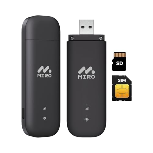 MIRO UF1 4G LTE WiFi USB Network Adapter 150Mbps Speed, Dual SIM/SD Slots Wireless Dongle, Wi-Fi Stick USB2.0 Interface WiFi Adapter for Desktop PC Laptop