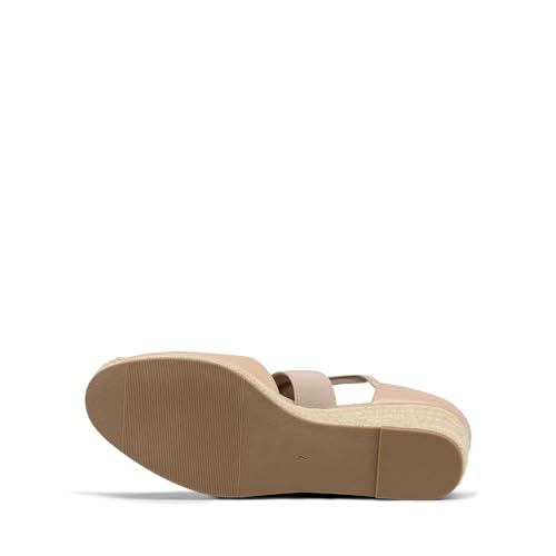 Image of DREAM PAIRS Womens Close Toe Espadrilles Platform Slip on Elastic Criss Cross Straps Dressy Wedges Sandals