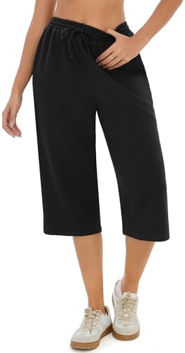 3/4 Joggingbroek Dames Katoen - Wijde Pijpen, Elastische Taille, Sportbroek Met Zakken