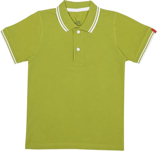 Image of Cotton Polo T-Shirt for Kids Boys Girls Half Sleeve, Regular Fit Tees for Boys Collared Casual Tshirts | Soft & Breathable Biowash Fabric | Half Sleeve