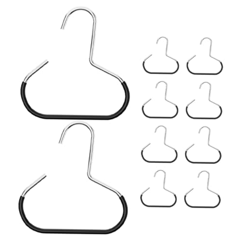 BESTYASH 10 Piezas Organizador Metálico de Anillos para Bufandas y Cinturones Colgador Antideslizante para Armario Soporte Resistente para Corbatas Bufandas y Cinturones Almacenamiento