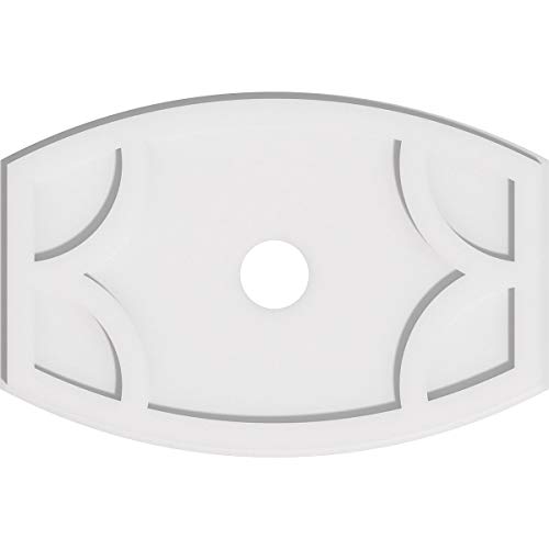 Image of Ekena Millwork CMP24X16KY-03000 Kailey Architectural Grade PVC Contemporary Urethane Ceiling Medallions 24 inchW x 16 inchH x 3 inchID x 13 inchC x 1 inchP