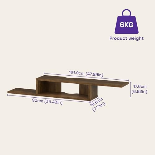 Image of Wakefit Flowen Engineered Wood TV Unit - Columbain Walnut