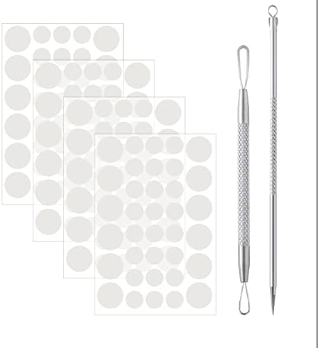144 Pcs Pimple Patches with 2 Pcs Acne Needle, Acne Patch Spot Hydrocolloid Patches Spot Stickers Invisible Spot Dots for Face Nose Forehead