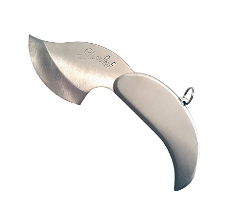 4" Silver Leaf Stainless Steel Sharp Folding Pocket Keychain Knife | Perfect for Gift Registry | Key-chain Amulet |