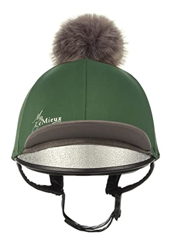 LeMieux Pom Pom Horse Riding Hat Silk - Hunter Green -One Size