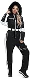 BenBoy Womens Snow Ski Suit Snowsuits Winter Warm Outdoor Snowboard Bibs Jumpsuits Waterproof Removable Collar Coat,HXK9196W-Black-L
