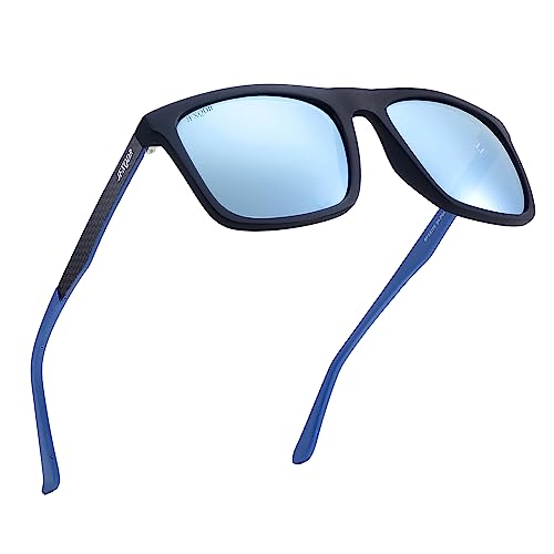 Image of Men's Polarized Sunglasses, Square Rubber Frame Carbon Fiber Temple Fishing Driving Sun Glasses UV Protection RFS8205