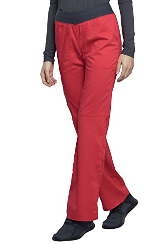 Image of Cherokee Women Scrub Pant with Straight Leg Pull-on Pant Medical Bottom with 4 Pocket & 2-Way Stretch Fabric - WW110 | 2-way Stretch Fabric, Pull-on Medical Bottom, Comfort Waistband, Knit Waist, Easy Care, Built For Healthcare Professionals
