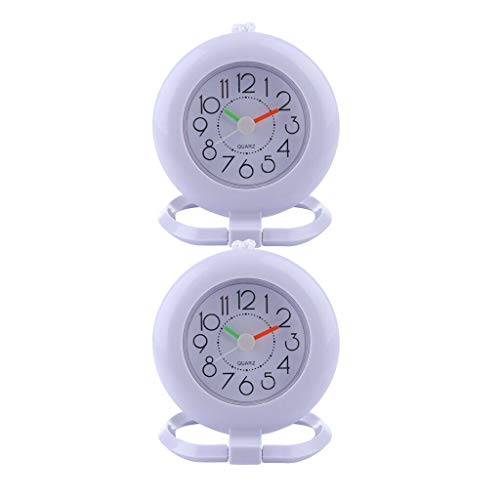 Home Decor 2xBathroom Shower Clock Waterproof Desk Clock Wall Clock Quartz Silent White