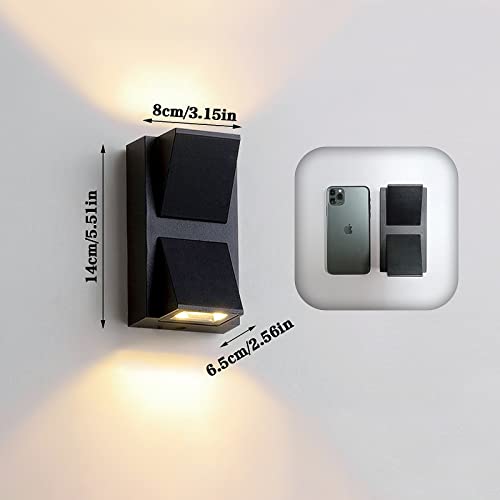 4 Stück Außenlampe Aussenlampe Wand, Wandleuchte Aussen Wandlampe Wasserdicht IP65 Modern Außenwandleuchten, Aluminium Up and Down Leuchten Außen, Außenleuchte Aussenleuchte für Terrasse Treppen – Bild 5