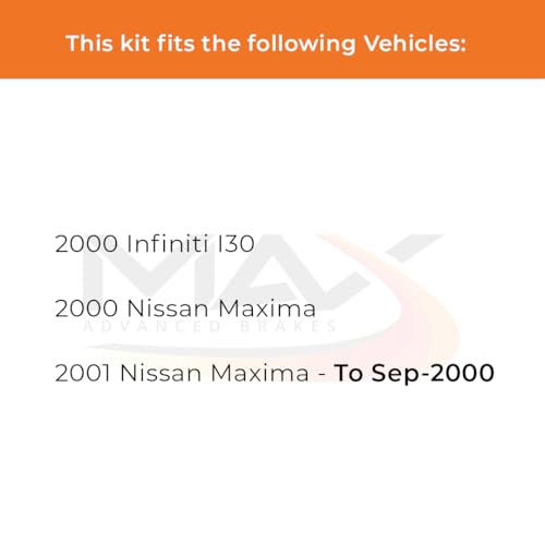 Image of Max Advanced Brakes Front & Rear Brake Kit Compatible With 2000 2001 Nissan Maxima Compatible With Infiniti I30 Replacement Premium OE Disc Brake Rotors and Ceramic Brake Pads