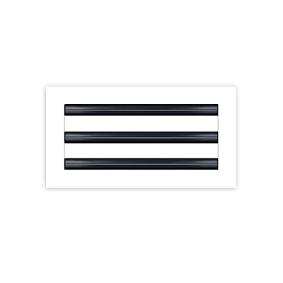 BUILDMART - 12x6 White Modern AC Vent Cover - Decorative Air Vent - Standard Linear Slot Diffuser - Register Grille for Ceiling, Walls & Floors - Texas Buildmart