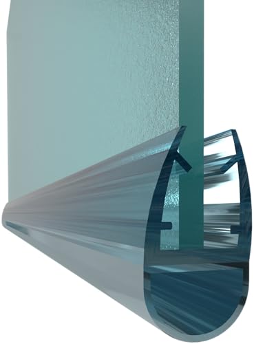 GEB Joint d'étanchéité en Caoutchouc Tubulaire pour Bas de Porte de Douche et parois de Baignoire 5-8mm d'épaisseur - Translucide - 1 mètre