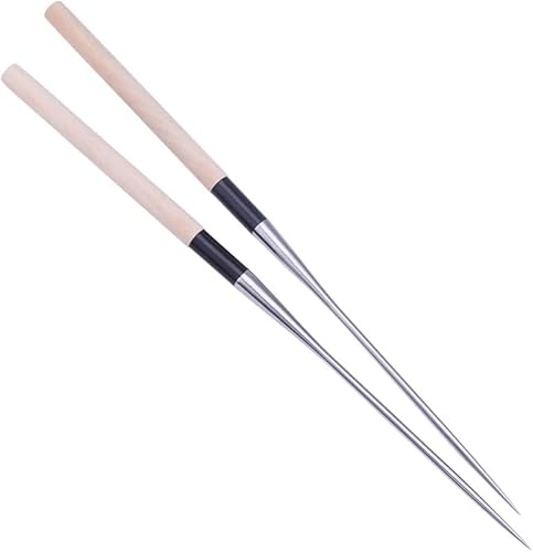 KryZaroステンレス極上白木柄箸 180mm 長さ 盛箸・刺身箸・寿司箸兼用 業務用適 揚げ物・ラーメン・そば用