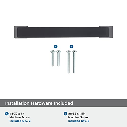 Image of Amerock | Cabinet Pull | Black Bronze | 3-3 /4 inch (96 mm) Center to Center | Blackrock | 1 Pack | Drawer Pull | Drawer Handle | Cabinet Hardware