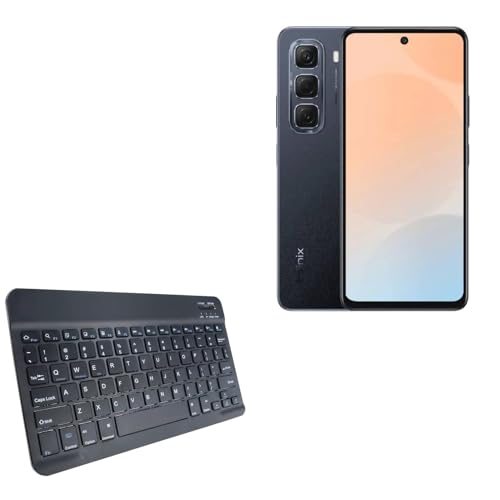 BoxWave Keyboard Compatible with Infinix Hot 50 4G - SlimKeys Bluetooth Keyboard, Portable Thin with Chiclet-Style Keys - Jet Black