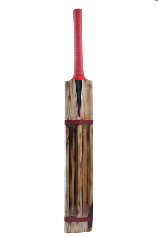 Image of Total Single Blade (Burn) Kashmir Willow Full Size Scoop Design Tennis Cricket Bat with Cover | Suitable for All Tennis & Synthetic Ball | Durable and Lightweight | Perfect T20 Bat