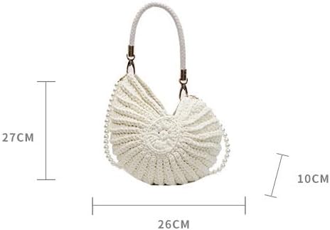 Handmade Crochet Tote Bag Seashell Purse for Women Boho Shell Handbag Crossbody Shoulder Bag Summer Beach Clutch Hobo Handbag - Image 7