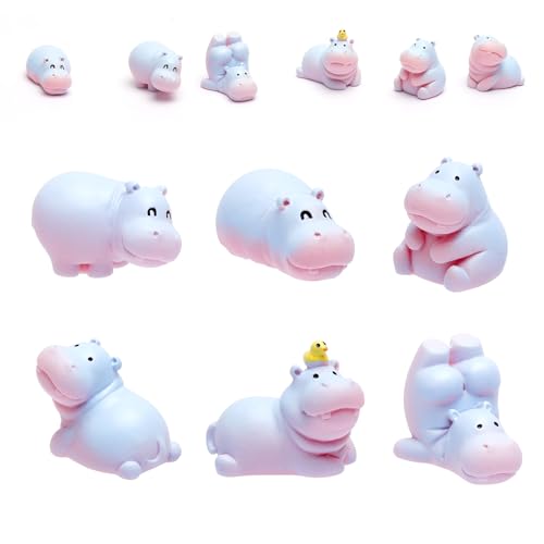 GZRXIOUS 6PCS Mini Figurines Hippopotame Voiture, Décoration Voiture Hippopotame en Résine Mignonne, Figurines Hippopotames Kawaii, Accessoires Intérieurs Auto...