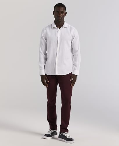 Perry Ellis Men's Solid Linen Long Sleeve Shirt4