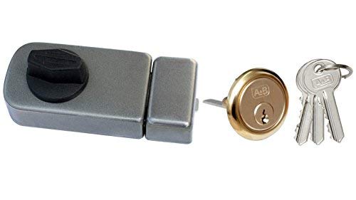 Preisvergleich Produktbild Kastenschloss Zusatzschloss Türzusatzschloss 50 Außenzylinder Türschloß Grau