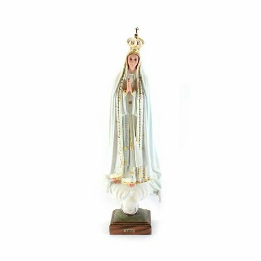 Generico ArteSacraCaravaggio Statua della Madonna di Fatima cm 77 (30,31 inches) in vetro resina con occhi in vetro decorata a mano di produzione artigianale