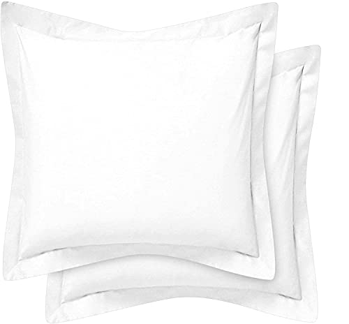 Comfort Beddings Qualité d'exportation 420 Fils au Pouce carré 100% Coton égyptien taies d'oreiller continentales décoratives Paquet de 2 - Blanc (décoratif/Taille carrée 60 x 60 cm) Cover