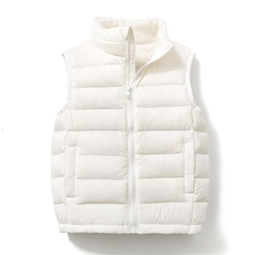 Boys Girls Lightweight Down Vest, Winter Warm Zip Up Sleeveless Vest, Water-Resistant Packable Puffer Jacket