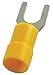 Fork Terminal,Std,#10 Stud,Yellow,PK50
