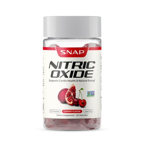 Snap Supplements Nitric Oxide Supplement - Sugar Free Beets Chews Used as a Blood Pressure and Energy Supplement Blood Sugar Support 60 Beet Root Gummies