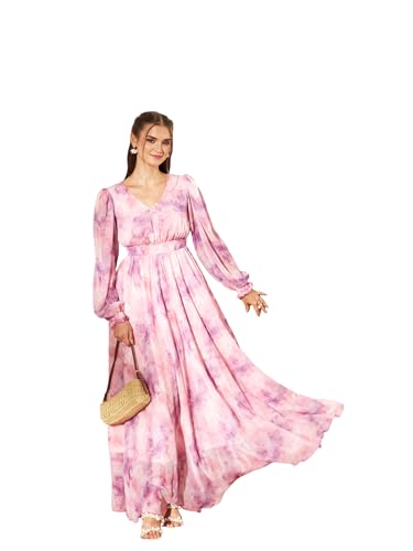 Image of Miss Chase Women's Multicolored-Base-Brown Relaxed Fit Maxi Lurex Chiffon Dress
