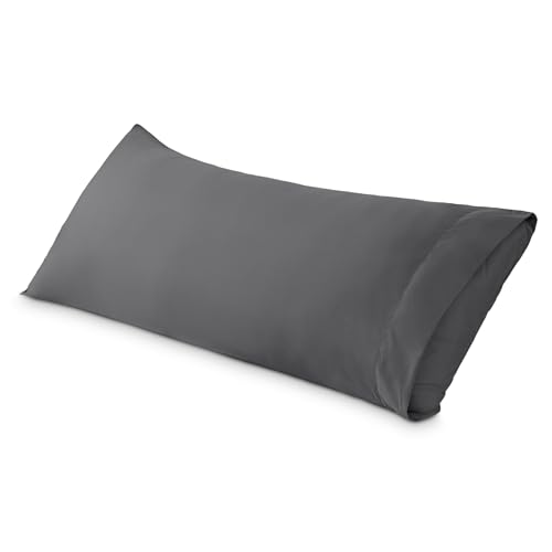 Image of Bare Home Microfiber Body Pillow Cover - Ultra Soft & Cooling - Double Brushed - Envelope Closure - Easy Care (21''x54'' Body Pillow Cover, Grey)