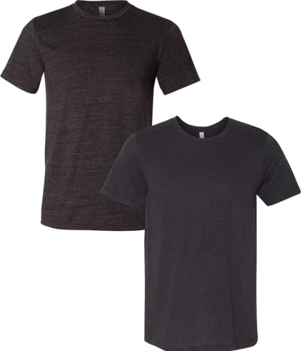 Image of Bella Canvas Unisex Crew Neck Triblend Short Sleeve Tee 2XL-Charcoal-BlackHeather, Charcoal+blackheather(2-pack), XXL